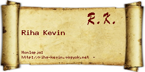 Riha Kevin névjegykártya